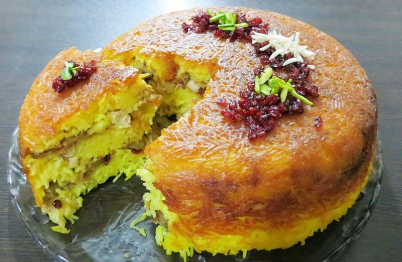 شیرازی پلو با رنگ و لعاب عالی
