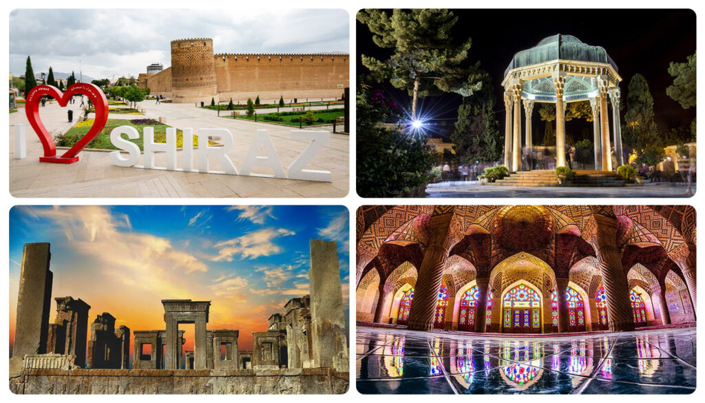 جاهای دیدنی شیراز تخت جمشید آرامگاه حافظ ارگ کریم خان مسجد نصیر الملک