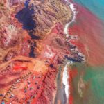 نمای هوایی ساحل سرخ جزیره هرمز