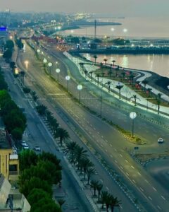 عکس غروب بلوار ساحلی بندرعباس بین پارک کیش و اسکله شهید حقانی